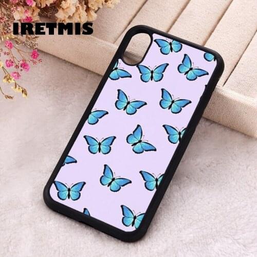 Iretmis 5 5S SE 2020 Phone Cover Case for iPhone 6 6S 7 8 Plus X Xs XR 11 12 Mini Pro Max Silicone Beautiful Butterflies Pink