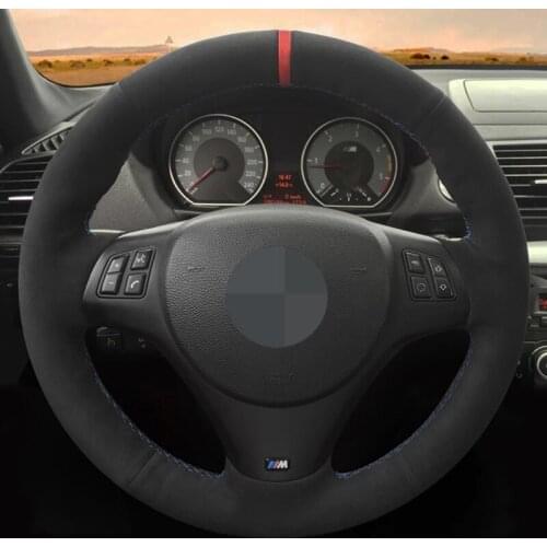 DIY Hand-Stitched Non-slip Black Suede Car Steering Wheel Cover For BMW BMW M Sport M3 E90 E91 E92 E93 E87 E81 E82 E88 X1 E84