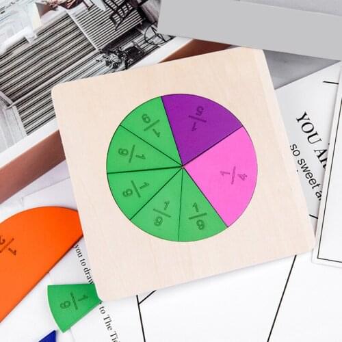 Preschool Circular Mathematics Fraction Board Division Teaching Aids Montessori Education Math Toy Children Learning Toy