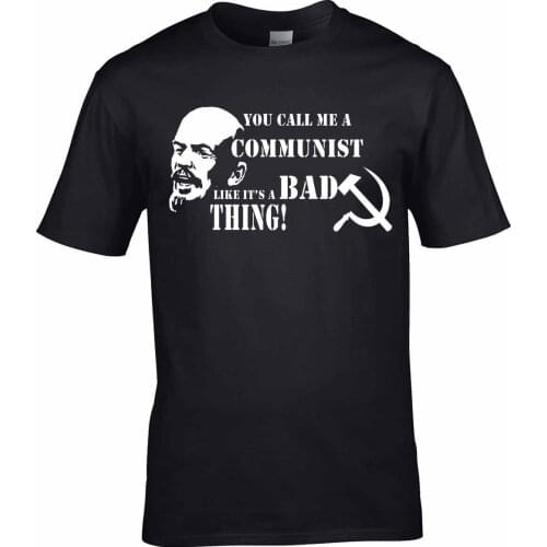 Communist T-Shirt Political Lenin Russia Socialist Mens Marxist T Shirt Cotton Men Short Sleeve Tee 4xl5xl