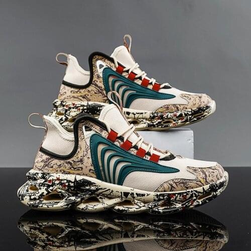 Summer Mesh Mens Sports Shoes Mens Original Sneakers Mens Running Sport Shoes Beige Tennis Walking Trainers 2021 Gym GME-1984