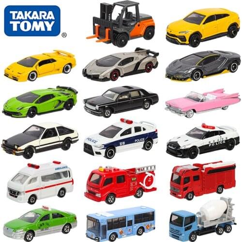 TOMY Alloy Car Simulation Car Model Boy Toy Lamborghini Sports Car Police Car Tomica Collect Toy Figures