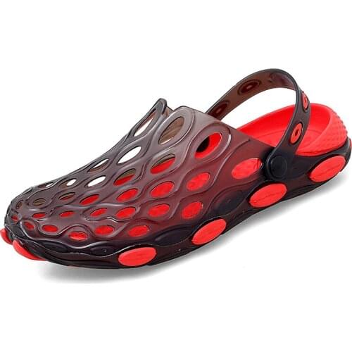 2021 New Fashion Sandals Men Clogs Slippers Soft Bottom Beach Jelly Clogs Male Comfy Breathable Water Garden Ankle-Wrap Sandals