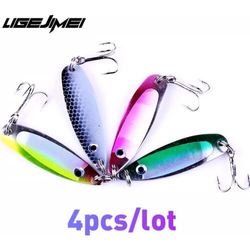 4pcs/Lot Metal Jig 6.5g 5cm Fishing Lure Set Micro Slow Jig Spoon Kit Isca Artificial Trout-Lure Fishing Tackle Swimbait 4 Color