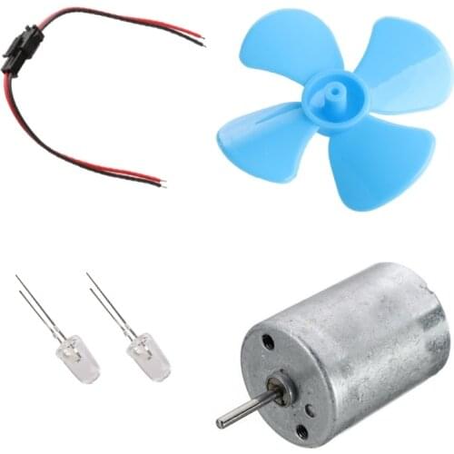 DIY Kits 6-9V Wind Turbine Micro Motor/ Mini Blue Leaf Paddle/ Diodes/ Cables 23GB