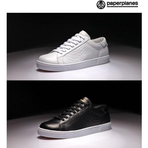 Paperplanes PP1353 Low Top Python Mens Leather Athletic Sneaker Court Shoes Trainers Sneakers