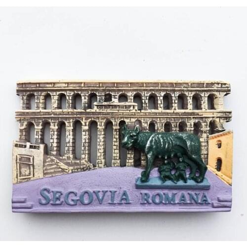 QIQPP Spain Segovia Roman Aqueduct Tourism Memorial Painted Crafts Magnet Fridge Magnet