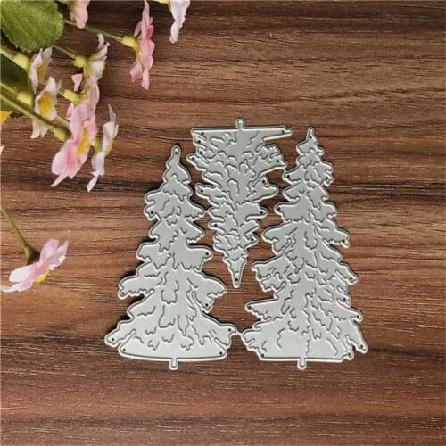 Christmas Tree Metal Punching Die DIY Scrapbook Handicrafts Embossing Template Household Products Set of 3