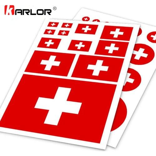 Swiss Flag Switzerland Ho Car Auto Motorcycle Logo Decal Set Sticker Scratch Off Cover Ipad Notebook Laptop Handy Car Styling