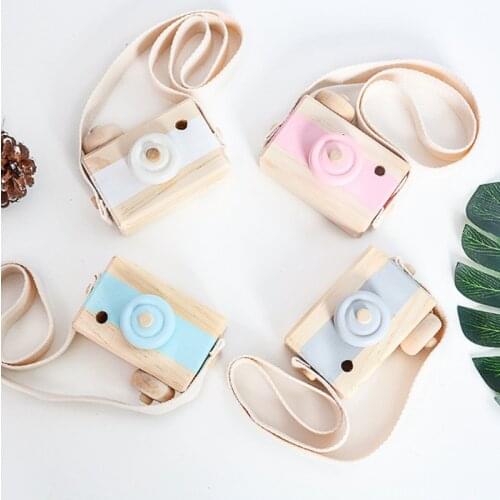 Nordic Cute Mini Wooden Camera Toys Hanging Decor Pendant Children Room Decor Photo Props Home Decore Baby Kids Toy Gift