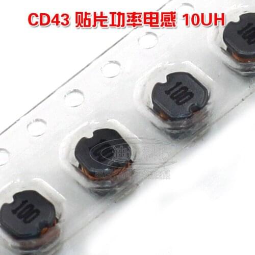 SMD Inductor CD43 10UH Screen Printing 100 Wire Wound Power Inductor Size 4.5*4.0*3.2