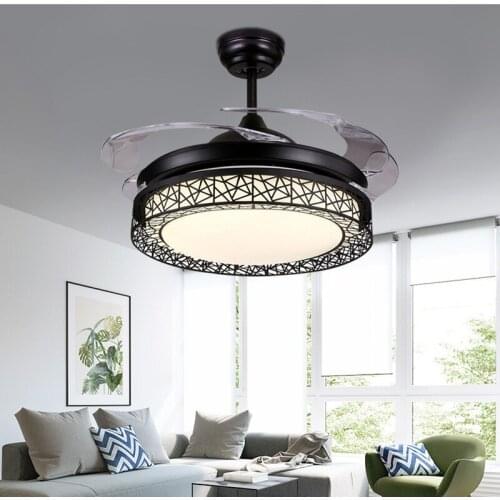 Invisible Fan Lamp Modern Simple Restaurant Living Room Lamp Bedroom Chandelier Fan Nest Invisible Chandelier Led Ceiling