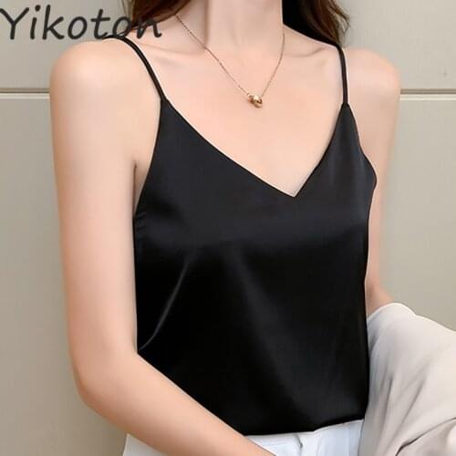 Camisole Bottoming Shirt Sexy Slim Womens Clothing Off-Shoulder Sleeveless Summer Tanks Tops Korean Fashion Casual For Female