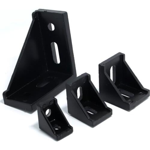 2020 Corner Bracket Fitting Black Angle Aluminum Connector 2028 3030 3060 4040 4080 for Industrial Aluminum Profile