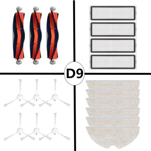 Best Design Robot Parts for Xiaomi Dreame D9 Robotic Vacuum Cleaner ,Center Brush Side Brush Hepa Filter Mop Cloth Washable