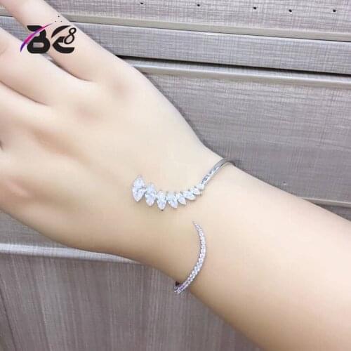 Be 8 Luxury AAA CZ Stone, Zirconia Bangles Adjustable Copper Bracelets for Women Bracelet Pulseira Feminina B108