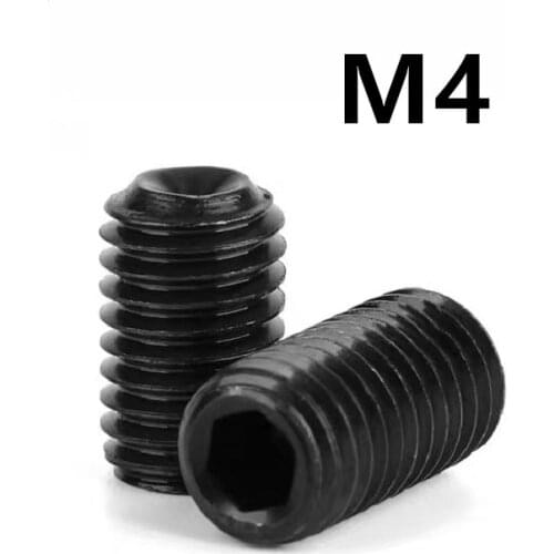 1000pcs/lot GB80 M4x3/4/5/6/8/10/12/16/20mm DIN916 Black 304 Stainless steel hex socket set screw with cup point