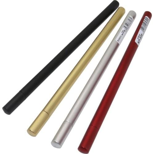 4 Pcs Korea Stationery Metal Handle Gel Pen Creative Triangle Water Pen Black Signature Pen Office Supplies