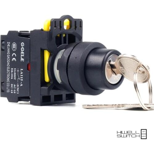 5 PCS Push button switch Selector switch Key-operated 2-Position Latching OR Momentary IP40 LA115-A1-11Y