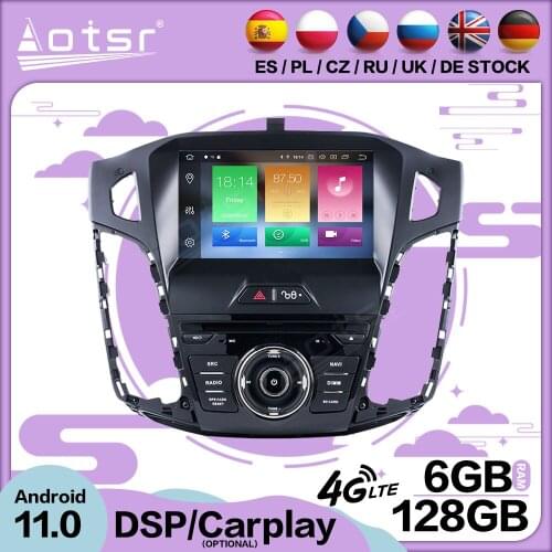 6+128G Carplay Android 11 For Ford Focus 2012-2017 Car Multimedia GPS Screen Video Player Radio Receiver Audio Stereo Head Unit