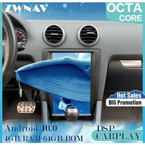 Tesla screen Android 10.0 Car Multimedia Player For AUDI A3 2008 2009 2010 2011 2012 GPS Navi Auto audio radio stereo head unit