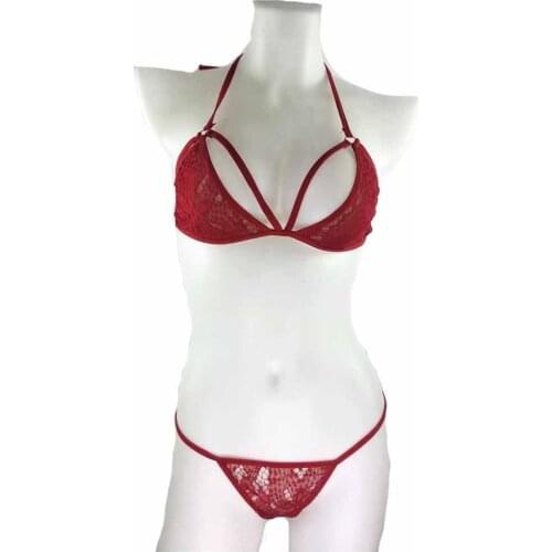 Bikini Women Erotic Lingerie Sexy Lingerie Solid Mesh Wireless Sleepwear Underwear Set Sexy Bras For Woman