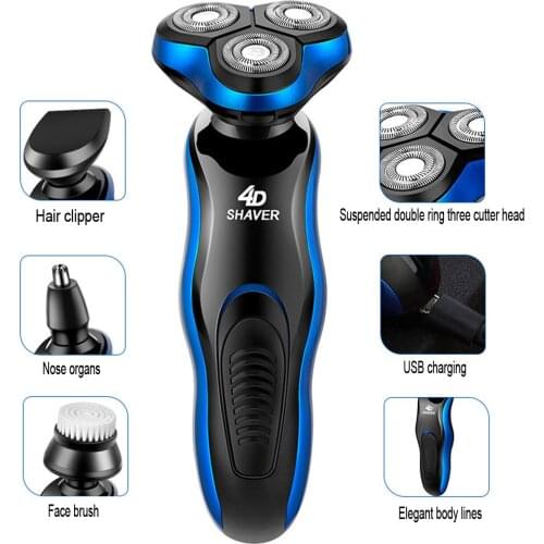 Electric Shaver Razor Rechargeable Electric Beard Trimmer Shaving Machine For Men Beard Razor Wet-Dry Dual