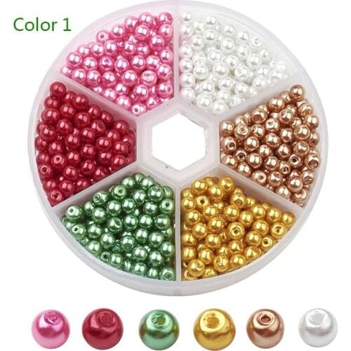 650pcs New Stained Glass Pearl six colors Mixed Dispersion Beads Round Beads DIY Clothing Accessories Decoration Accessories