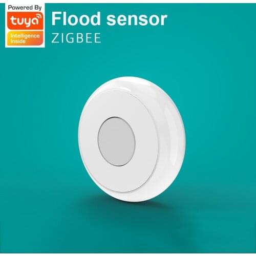 ZigBee Flood Sensor Water Immersing Sensor Flood Water Leak Detector Alert Water Level Overflow Alarm Tuya APP Remote Monitoring
