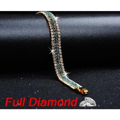 Exquisite Luxury Roman Fashion Crystal Bracelet Full Filled Zircon Rhinestone Charm Cuff Bracelet Party Jewelry for Women Gifts