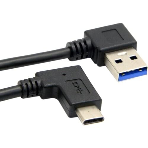 Jimier Reversible USB-C USB 3.1 Type C Angled to 90 Degree Right Angled USB 3.0 Cable for Laptop & Tablet & Mobile Phone 30cm