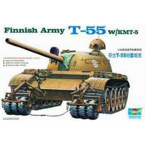 00341 Trumpeter Static Armor Model DIY 1/35 FINNISH ARMY T-55 W/KMT-5 Tank TH06742-SMT2