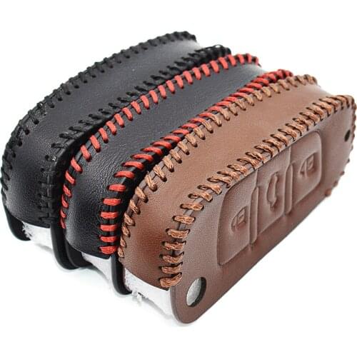 Leather Car Remote Key Ring Case Cover Protective Shell For Audi C6 R8 A1 A3 Q3 A4 A5 Q5 A6 S6 A7 B6 B7 B8 8P 8V 8L TT RS Sline