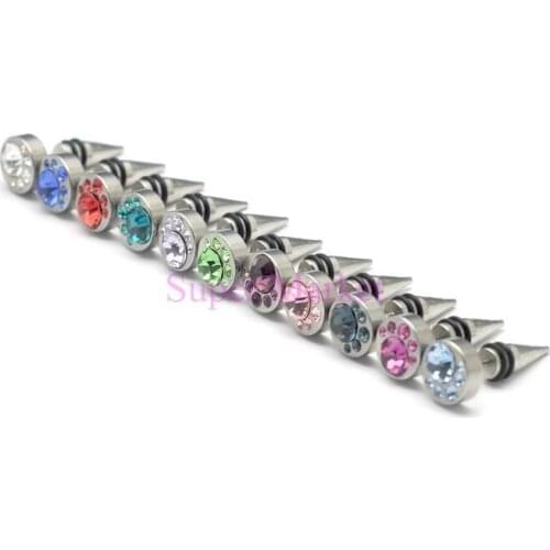 Beautiful Earring Stud Ear ring Nail Fashion Jewelry Hot Sale 1.2mm Fake ear Expander Mixed Color High Quality