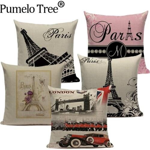 London decorative Printed Throw Pillows home cushions covers London Bridge paris Eiffel Tower cushion Dropshipping cushion