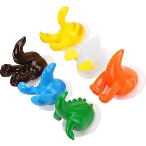 Cute Animal Tail Rubber Sucker Hook Key Towel Hanger Holder Cartoon Suction Hooks clothing key hanger wall kitchen accessories