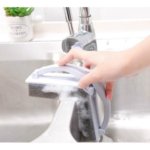 Multifunction Controllable Water Folding Sponge Cleaning Brush With Handlefor Bathroom Kitchen Window Household Cleaning Tool