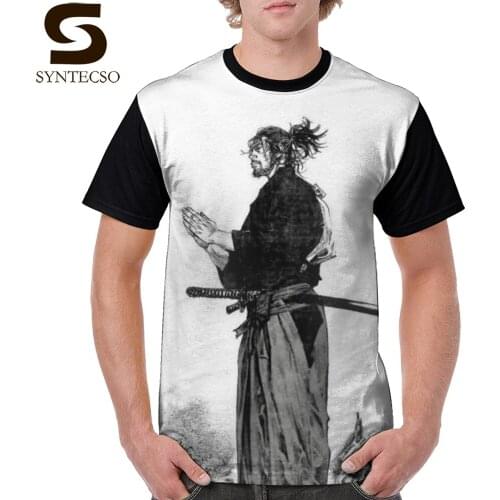 Vagabond T Shirt Vagabond - Manga Samurai T-Shirt Oversize Funny Tee Shirt Printed Polyester Short Sleeve Men Summer Tshirt