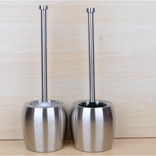 Fashion new Durable Type 304 Stainless Steel nickel brushed finished Toilet Brush Holder Set bathroom accessories