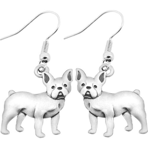 New Retro French Bulldog Pendant Long Earring Boho Brincos Dog Earings Fashion Jewelry Drop Earrings For Women Girls Pendientes