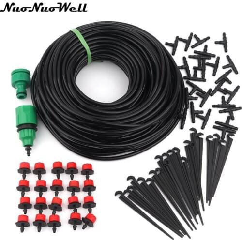 NuoNuoWell 10M 20M 30M Drip Irrigation System Automatic Garden Watering Kits With Micro Adjustable Drippers