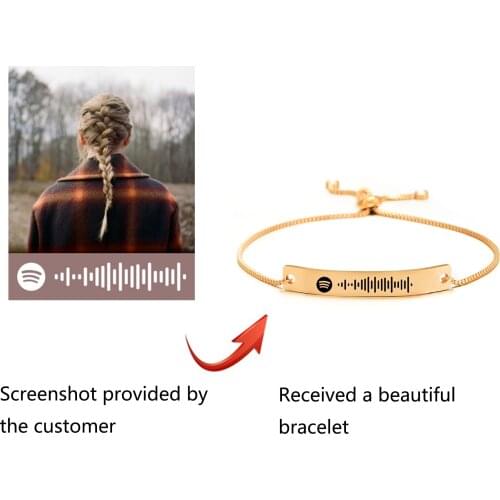 Personalized Custom Spotify Song Code Bracelet Jewelry Customized Favorite Songs Pendant Bracelets For Music Teacher Lovers Gift