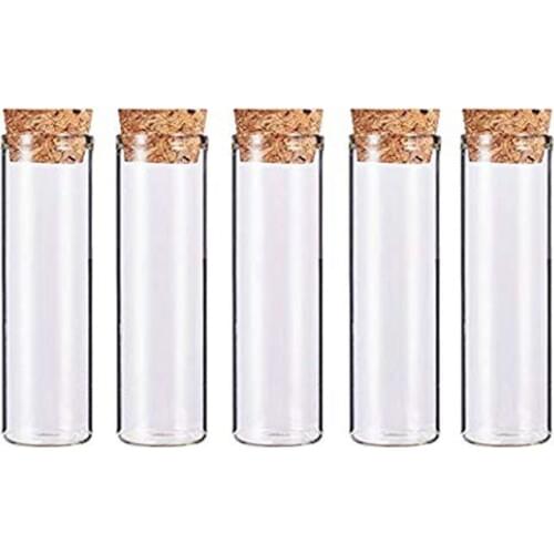 Plastic Test Tube with Cork Stopper Bead Storage Vial Containers