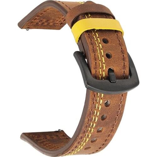 Genuine Leather Watchband 18mm 20mm 22mm 24mm Handmade Replacement Leather Watch Band Strap Quick Release for Men Smart Watch