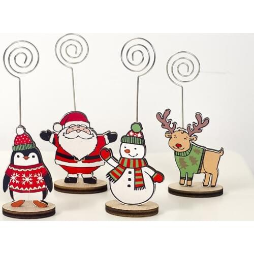 Xmas Christmas Cute desktop note holder New Year Creative DIY Christmas painted cartoon office card holder decoration F261