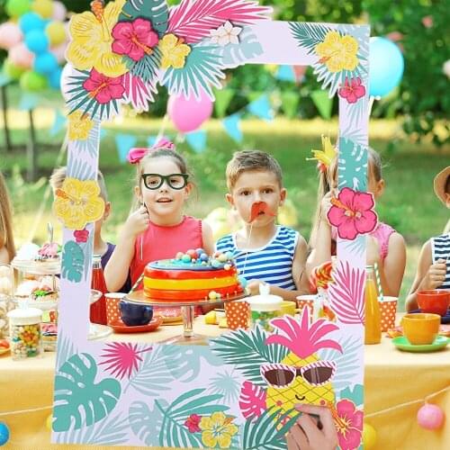 Handheld Frame Photo Prop Photo Background For Graduation Party Hawaiian Summer Party Decorations DIY Frame Photo Props
