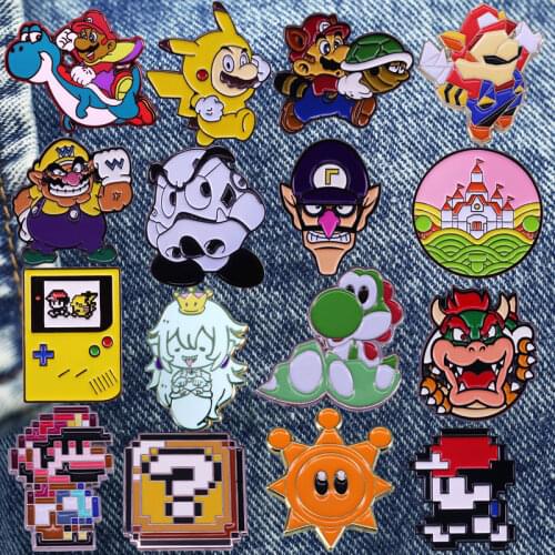 Cute Cartoon Game Comic Brooch Metal Enamel Lapel Badge Collect Denim Jacket Backpack Pin Decoration Children Fashion Gift