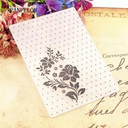 PANFELOU 10.5x14.8cm Lovely flowers Embossing folders Plastic For Scrapbooking DIY Template Fondant Cake Photo Album Card Making