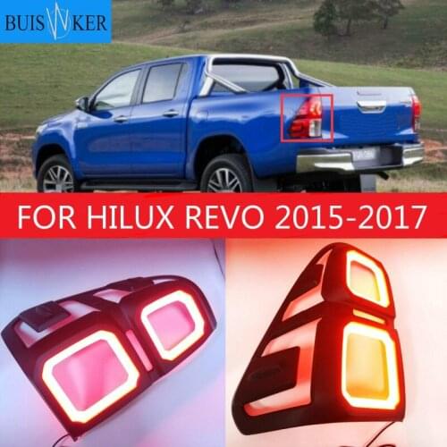 LED REAR LIGHTS TAIL LAMP REAR BRAKE LIGHTS WITH TURN SIGNAL STROBE LIGHTTING FIT FOR HILUX REVO 2015-2017