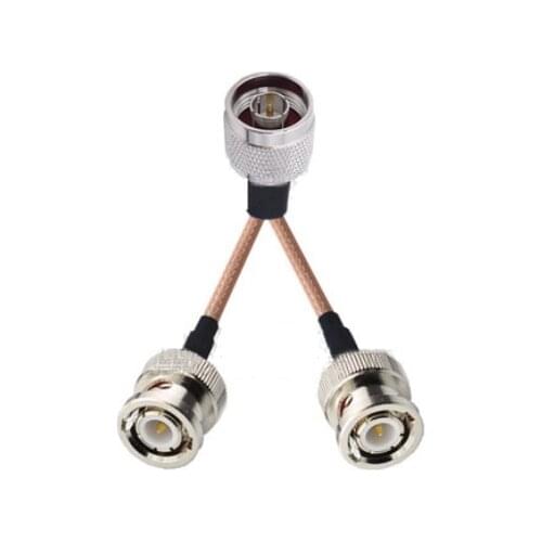 N Male to 2 BNC Male Connector RF RG316 Pigtail Y Extension Cable